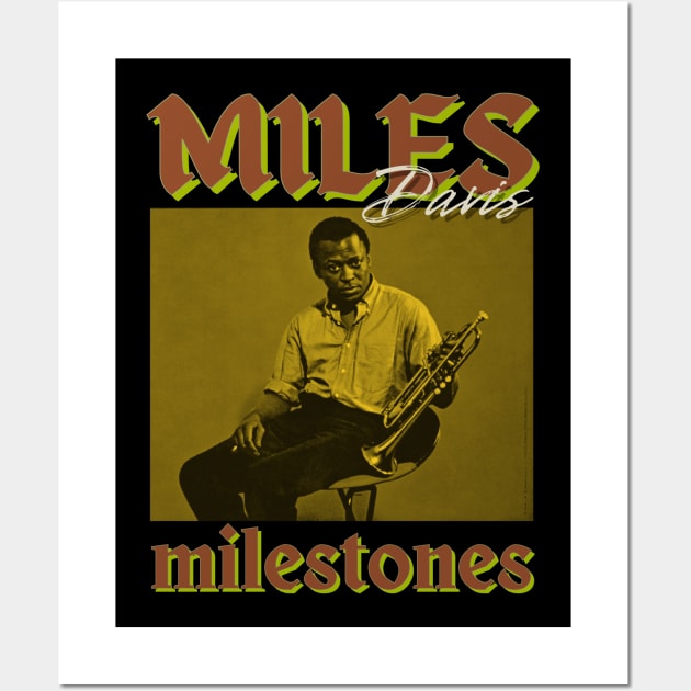 Miles Davis Vintage 1991 // Milestones ORiginal Fan Design Artwork Wall Art by A Design for Life